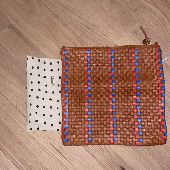 Clare V. NWT hand woven leather foldover clutch with tabs.No longer available - Picture 8 of 9